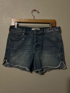 EUC SCOTCH & SODA Women’s Blue Ocean Shades High-Rise Cutoff Shorts Size 29
